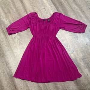 New York & Company women’s Magenta Scoop-Neck Fit-and-Flare Dress